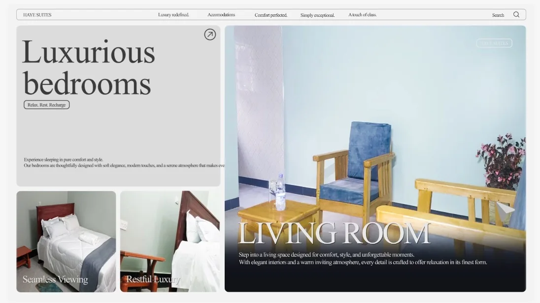 Luxury property website interface designed by Eximious Tech