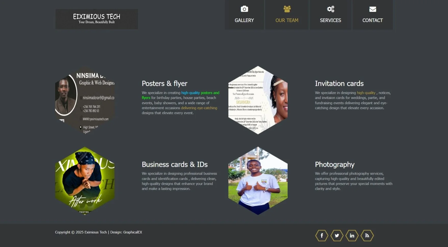 Responsive website interface designed by Eximious Tech