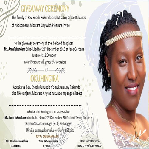 Invitation card sample 2